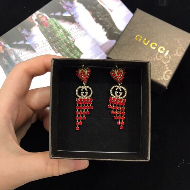 GUCCi飾品 古馳熱銷款耳釘 最新限定草莓系列 Gucci耳飾耳環  zgbq1155